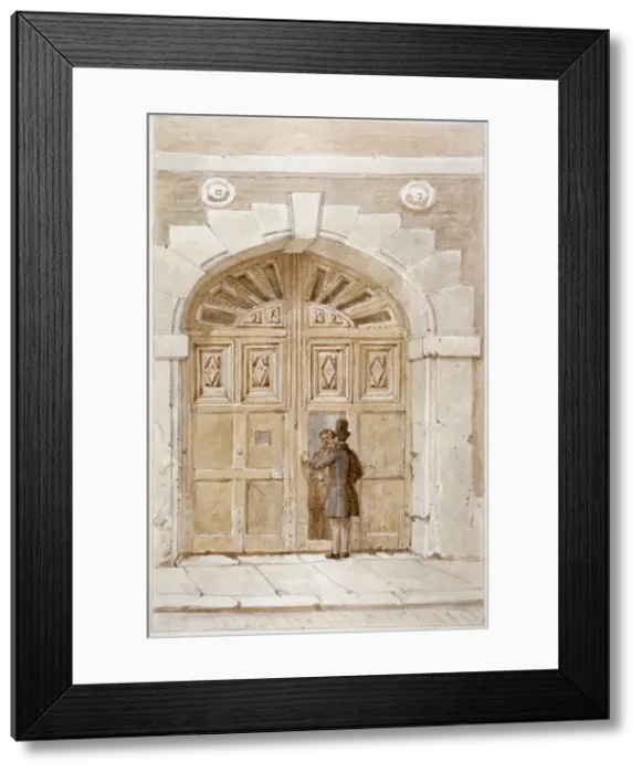 Framed Print : View of wooden gates dated 1631, at no 46 Lime Street, 1855. Artist: James Findlay Framed Print : View of wooden gates dated 1631, at no 46 Lime Street, 1855. Artist: James Findlay