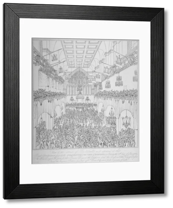 Framed Print : Banquet at the Guildhall, City of London, 1814 (1815) Framed Print : Banquet at the Guildhall, City of London, 1814 (1815)