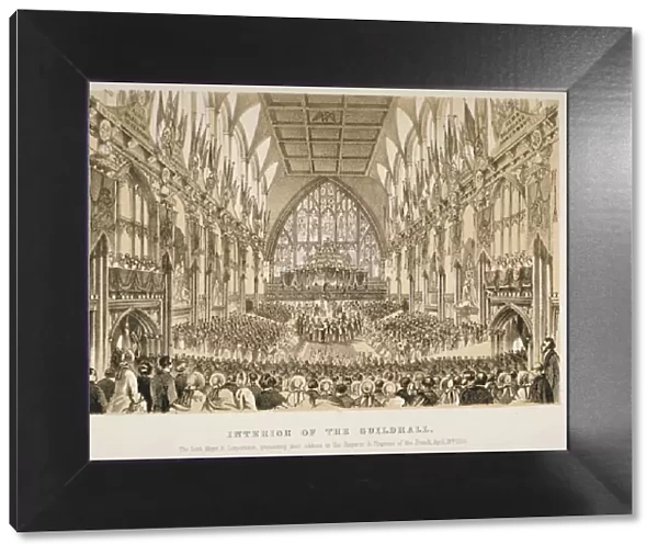 Interior of the Guildhall, City of London, 1855