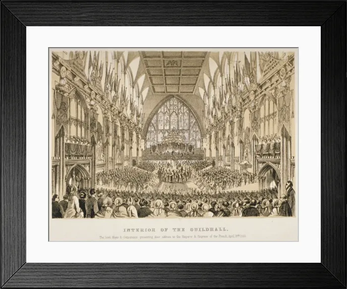Framed Print : Interior of the Guildhall, City of London, 1855 Framed Print : Interior of the Guildhall, City of London, 1855
