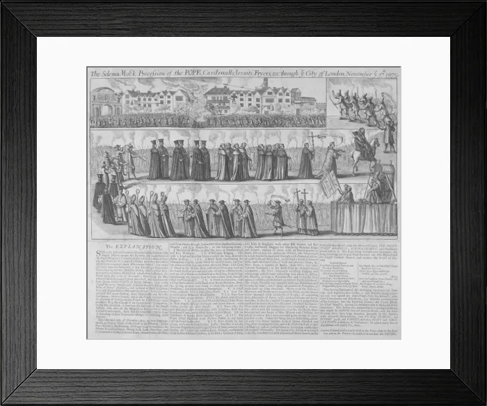 Framed Print : Roman Catholic procession, City of London, 1679 Framed Print : Roman Catholic procession, City of London, 1679