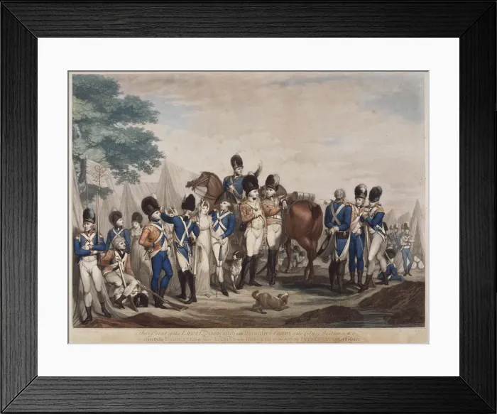 Framed Print : Soldiers of the Loyal Associated and Volunteer Corps of the City of Westminster, 1799 Framed Print : Soldiers of the Loyal Associated and Volunteer Corps of the City of Westminster, 1799
