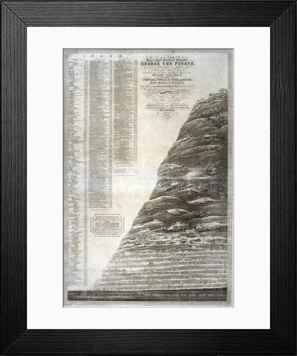 Framed Print : Geometrical landscape of the River Thames, 1828. Artist: Robert Havell Framed Print : Geometrical landscape of the River Thames, 1828. Artist: Robert Havell