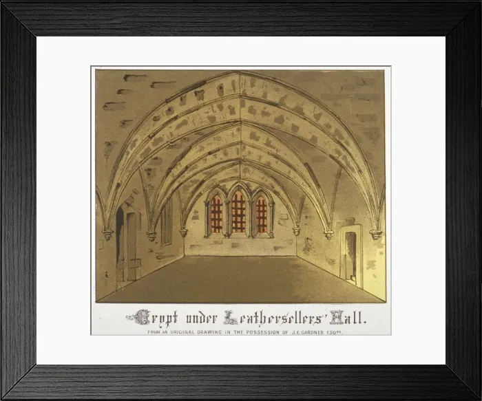 Framed Print : Crypt under Leathersellers Hall, Little St Helens, City of London, 1871 Framed Print : Crypt under Leathersellers Hall, Little St Helens, City of London, 1871