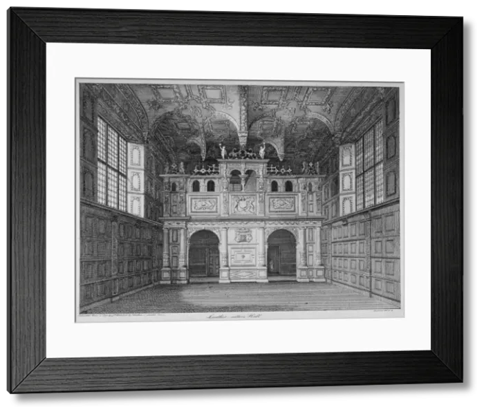 Framed Print : Interior view of Leathersellers Hall, Little St Helens, City of London, 1799 Framed Print : Interior view of Leathersellers Hall, Little St Helens, City of London, 1799