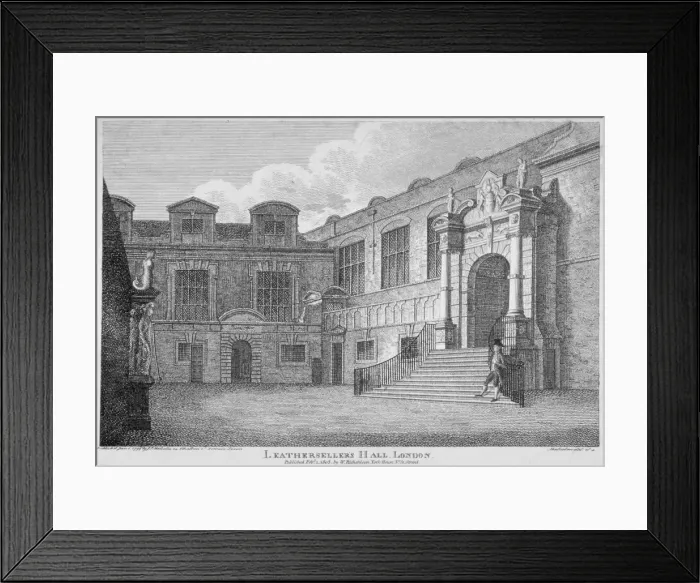 Framed Print : View of the courtyard, Leathersellers Hall, City of London, 1803 Framed Print : View of the courtyard, Leathersellers Hall, City of London, 1803