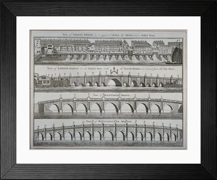 Framed Print : London bridges, 1760 Framed Print : London bridges, 1760