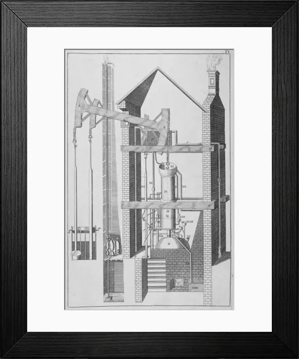 Framed Print : Section of the water works on London Bridge, 1755 Framed Print : Section of the water works on London Bridge, 1755