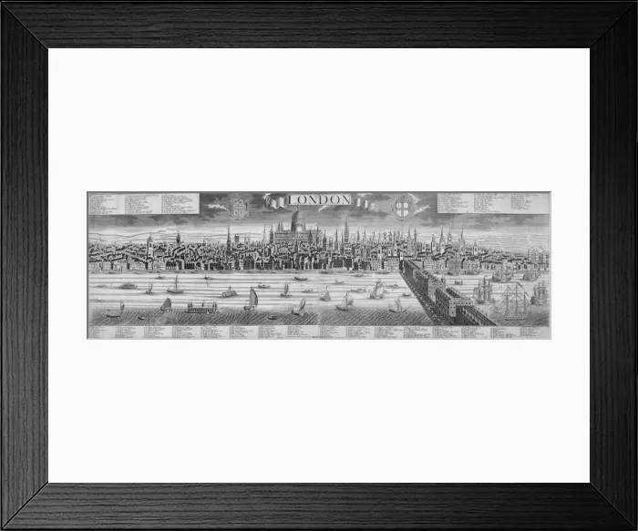 Framed Print : The City of London and the River Thames, 1710 Framed Print : The City of London and the River Thames, 1710