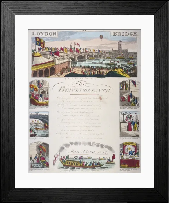 Framed Print : Opening ceremony of the new London Bridge, 1831 Framed Print : Opening ceremony of the new London Bridge, 1831