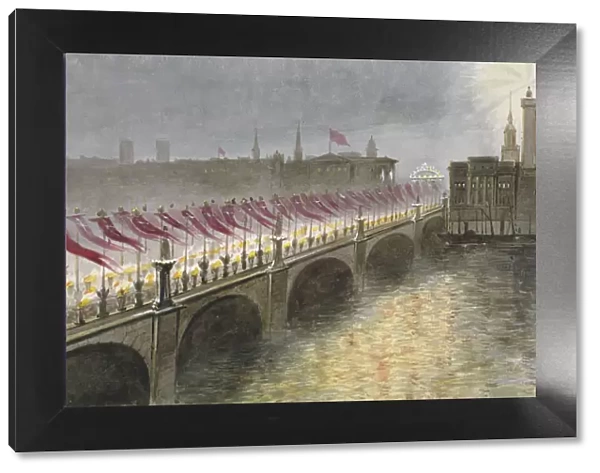 View of London Bridge on the night of the arrival of the Princess Alexandra of Denmark