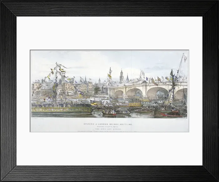 Framed Print : Opening ceremony of the new London Bridge, 1831. Artist: Englemann, Graf and Co