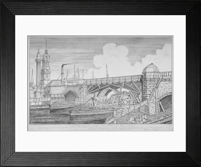 Framed Print : London Bridge, 1826. Artist: William Knight Framed Print : London Bridge, 1826. Artist: William Knight