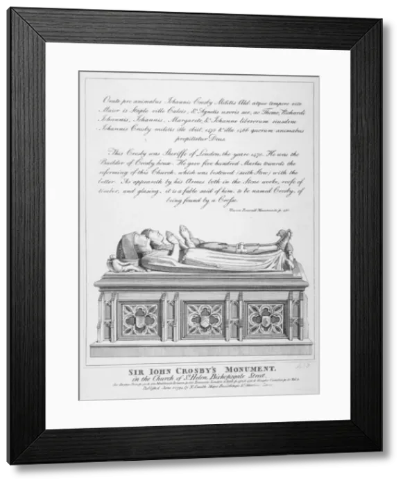 Framed Print : Tombs in the Church of St Helen, Bishopsgate, City of London, 1794 Framed Print : Tombs in the Church of St Helen, Bishopsgate, City of London, 1794