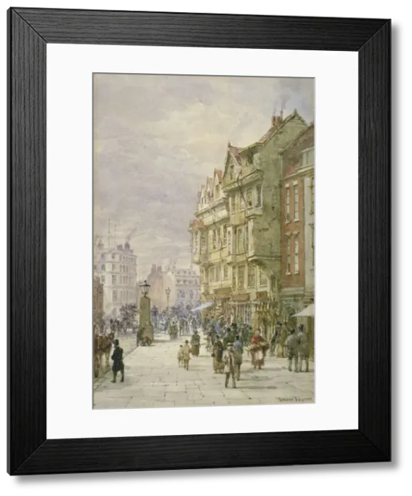 Framed Print : View east along Holborn with figures and horse-drawn vehicles on the street, London, 1875 Framed Print : View east along Holborn with figures and horse-drawn vehicles on the street, London, 1875