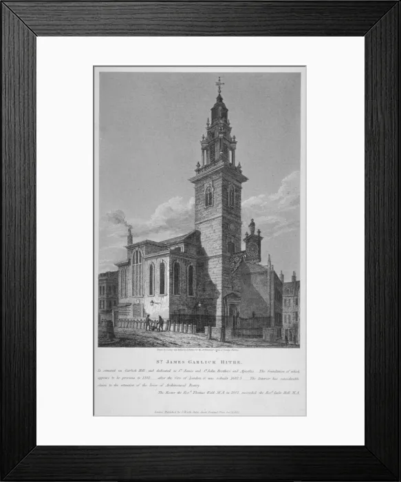 Framed Print : View of the Church of St James Garlickhythe, City of London, 1813. Artist: Joseph Skelton Framed Print : View of the Church of St James Garlickhythe, City of London, 1813. Artist: Joseph Skelton