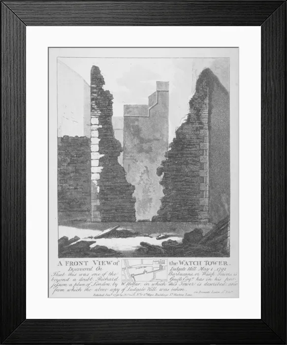 Framed Print : Front view of the watch tower on Ludgate Hill, City of London, 1793 Framed Print : Front view of the watch tower on Ludgate Hill, City of London, 1793