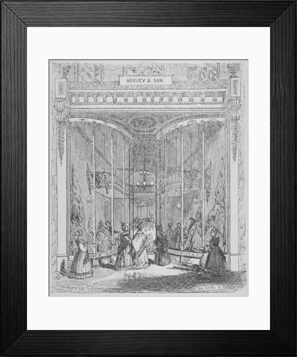 Framed Print : The premises of Harvey and Son at no 9 Ludgate Hill, Ludgate Hill, City of London, 1845 Framed Print : The premises of Harvey and Son at no 9 Ludgate Hill, Ludgate Hill, City of London, 1845