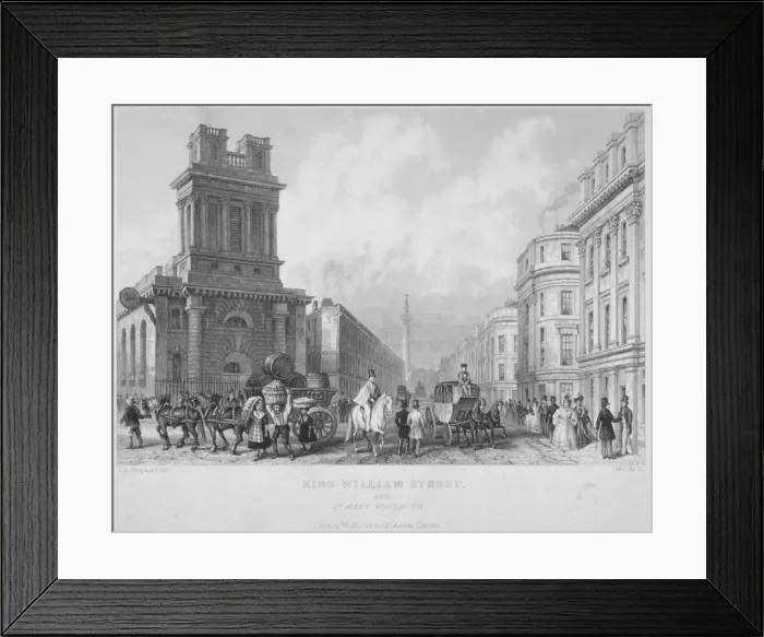 Framed Print : Church of St Mary Woolnoth, City of London, 1840. Artist: John Woods Framed Print : Church of St Mary Woolnoth, City of London, 1840. Artist: John Woods