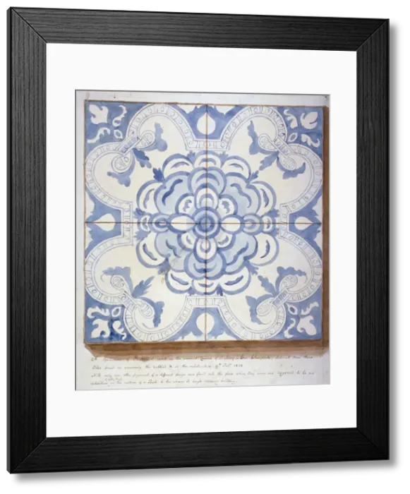 Framed Print : Specimen of pavement used in the Church of St Mary-le-Bow, Cheapside, City of London, 1818