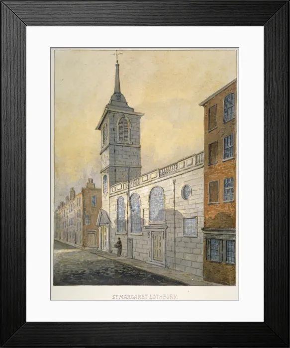 Framed Print : South-east view of the Church of St Margaret Lothbury, City of London, 1815 Framed Print : South-east view of the Church of St Margaret Lothbury, City of London, 1815