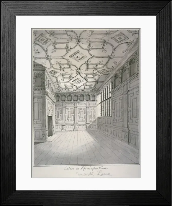 Framed Print : Interior view of the saloon in Sharrington House, Mark Lane, City of London, 1820 Framed Print : Interior view of the saloon in Sharrington House, Mark Lane, City of London, 1820