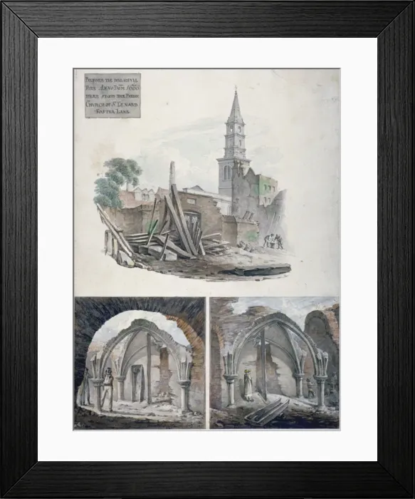 Framed Print : St Martins le Grand, City of London, 1817. Artist Framed Print : St Martins le Grand, City of London, 1817. Artist