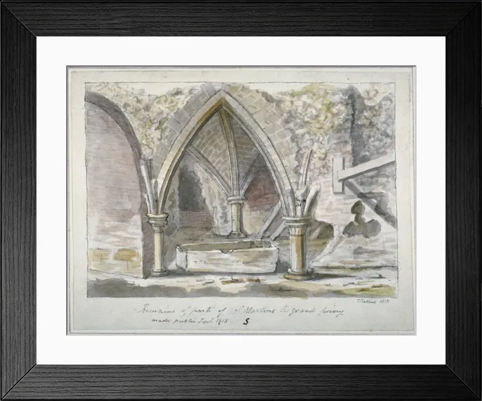 Framed Print : Remains of the Church of St Martins le Grand, City of London, 1815 Framed Print : Remains of the Church of St Martins le Grand, City of London, 1815