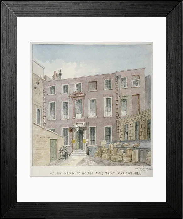 Framed Print : View of the courtyard at no 38 St Mary at Hill, City of London, 1871 Framed Print : View of the courtyard at no 38 St Mary at Hill, City of London, 1871