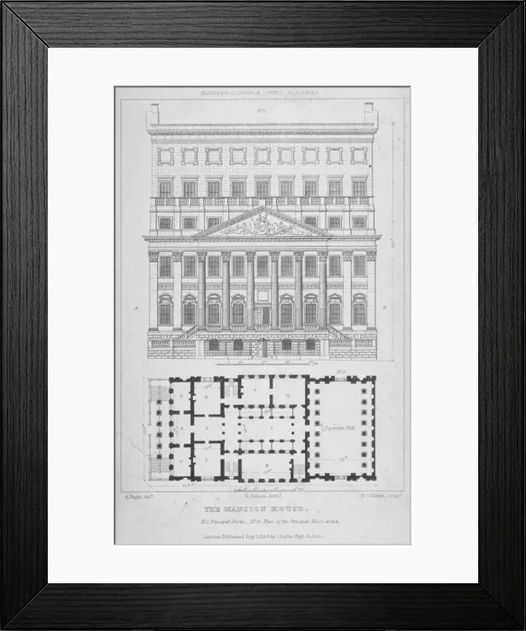 Framed Print : Mansion House, City of London, 1826. Artist: George Gladwin Framed Print : Mansion House, City of London, 1826. Artist: George Gladwin