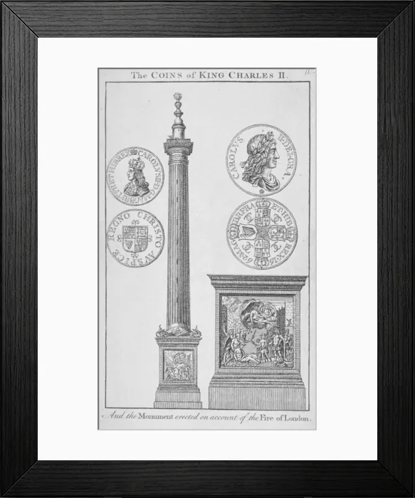 Framed Print : The Monument, City of London, 1760 Framed Print : The Monument, City of London, 1760