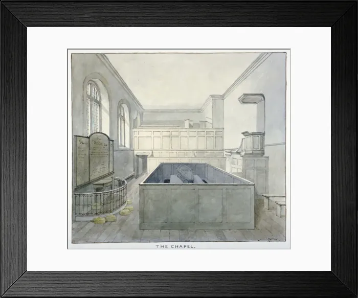 Framed Print : Interior view of the chapel in Newgate Prison, Old Bailey, City of London, 1840. Artist Framed Print : Interior view of the chapel in Newgate Prison, Old Bailey, City of London, 1840. Artist