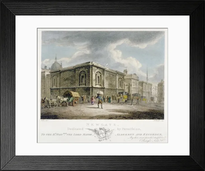 Framed Print : Newgate Prison, Old Bailey, City of London, 1800. Artist: Thomas Medland Framed Print : Newgate Prison, Old Bailey, City of London, 1800. Artist: Thomas Medland