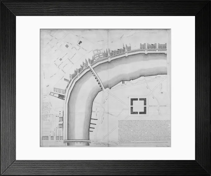 Framed Print : Proposed Thames embankment, London, 1760. Artist Framed Print : Proposed Thames embankment, London, 1760. Artist