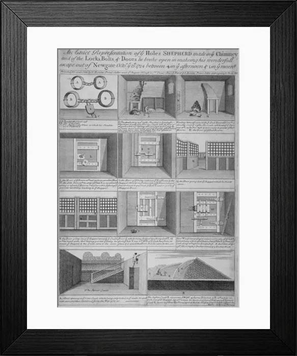 Framed Print : Newgate Prison, Old Bailey, City of London, 1724 Framed Print : Newgate Prison, Old Bailey, City of London, 1724