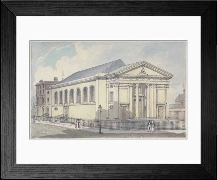 Framed Print : St Marys Roman Catholic Church, Moorfields, City of London, 1837