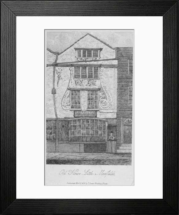 Framed Print : House in Moorfields, City of London, 1816 Framed Print : House in Moorfields, City of London, 1816