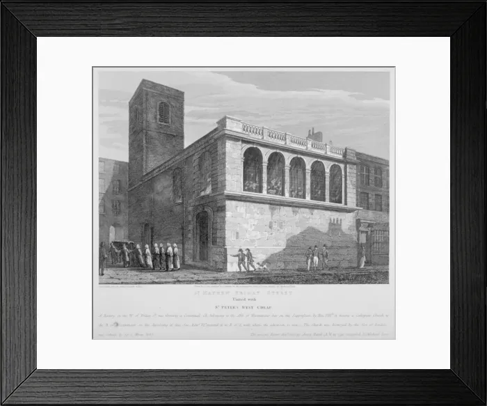 Framed Print : Church of St Matthew, Friday Street, City of London, 1814. Artist: Joseph Skelton Framed Print : Church of St Matthew, Friday Street, City of London, 1814. Artist: Joseph Skelton