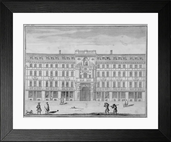 Framed Print : View of the Mercers Company Hall and Chapel, Cheapside, City of London, 1690. Artist Framed Print : View of the Mercers Company Hall and Chapel, Cheapside, City of London, 1690. Artist