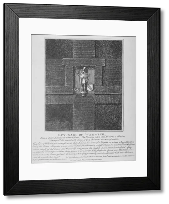 Framed Print : Guy, Earl of Warwick, relief in Warwick Lane at the corner of Newgate Street, City of London, 1791 Framed Print : Guy, Earl of Warwick, relief in Warwick Lane at the corner of Newgate Street, City of London, 1791