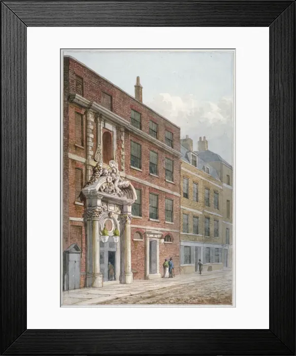 Framed Print : Merchant Taylors Hall, Threadneedle Street, City of London, 1810 Framed Print : Merchant Taylors Hall, Threadneedle Street, City of London, 1810