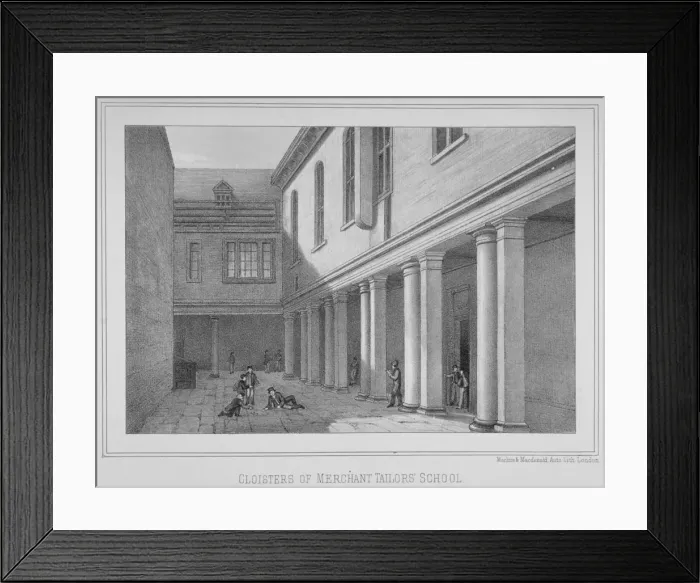 Framed Print : View of the cloisters of the Merchant Taylors School, City of London, 1860. Artist: Maclure Framed Print : View of the cloisters of the Merchant Taylors School, City of London, 1860. Artist: Maclure