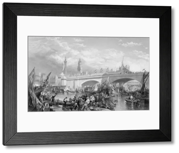 Framed Print : The opening of London Bridge by King William IV and Queen Adelaide, 1831 Framed Print : The opening of London Bridge by King William IV and Queen Adelaide, 1831