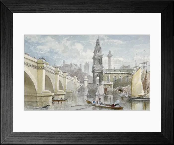 Framed Print : London Bridge, 1840. Artist: H Cundell Framed Print : London Bridge, 1840. Artist: H Cundell