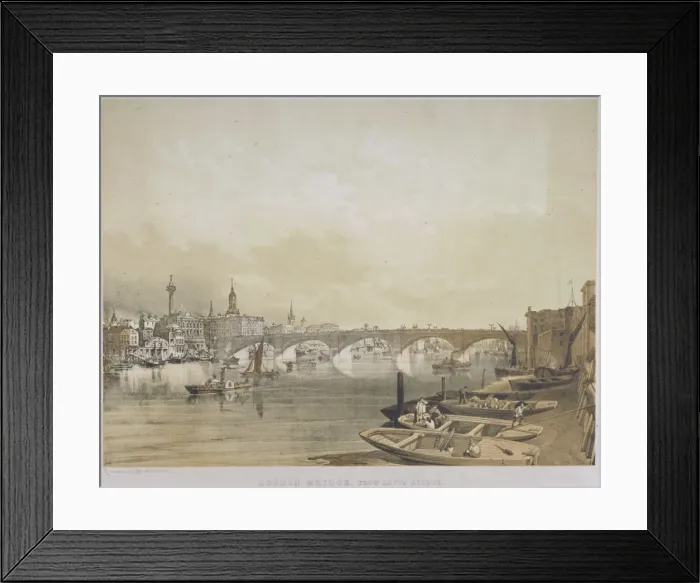 Framed Print : London Bridge, 1852. Artist: William Simpson Framed Print : London Bridge, 1852. Artist: William Simpson