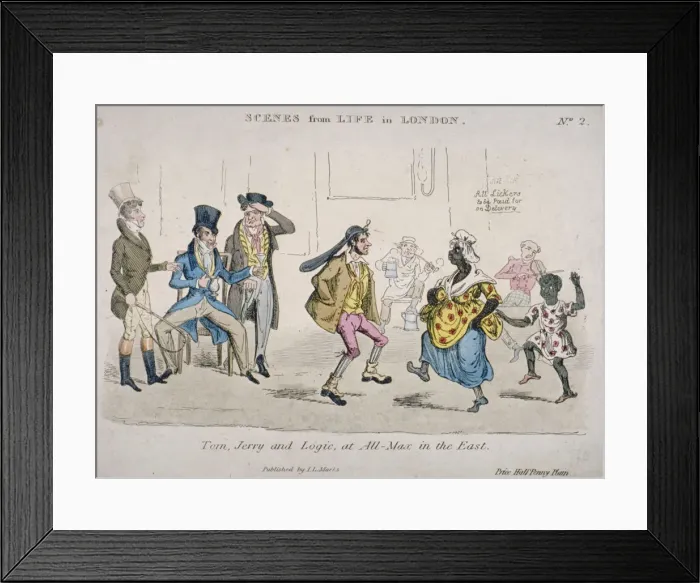 Framed Print : Tom, Jerry and Logic at All-Max in the East, 1821. Artist: JL Marks Framed Print : Tom, Jerry and Logic at All-Max in the East, 1821. Artist: JL Marks