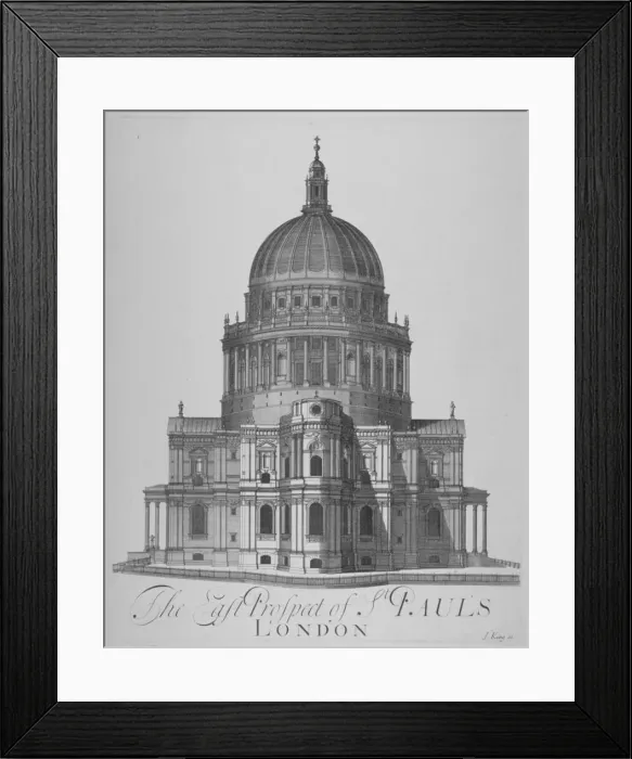 Framed Print : East view of St Pauls Cathedral, City of London, 1720 Framed Print : East view of St Pauls Cathedral, City of London, 1720