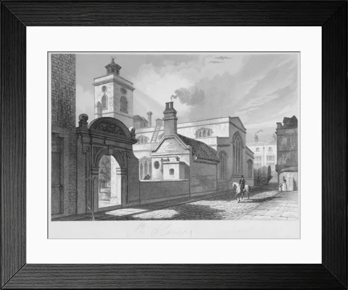 Framed Print : South-east view of the Church of St Olave, Hart Street, City of London, 1837. Artist Framed Print : South-east view of the Church of St Olave, Hart Street, City of London, 1837. Artist