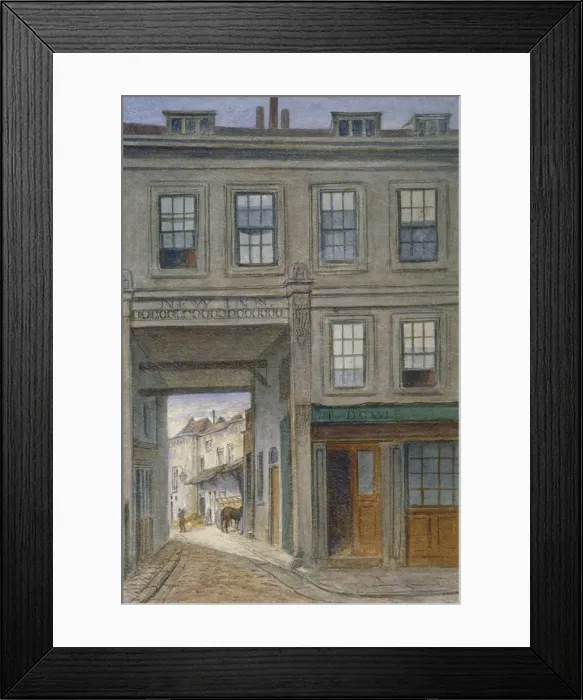 Framed Print : View of New Inn, Old Bailey, City of London, 1868. Artist: JT Wilson Framed Print : View of New Inn, Old Bailey, City of London, 1868. Artist: JT Wilson