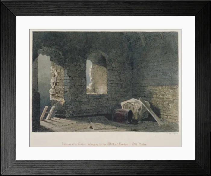 Framed Print : Interior view of a tower belonging to London Wall at Old Bailey, City of London, 1851 Framed Print : Interior view of a tower belonging to London Wall at Old Bailey, City of London, 1851